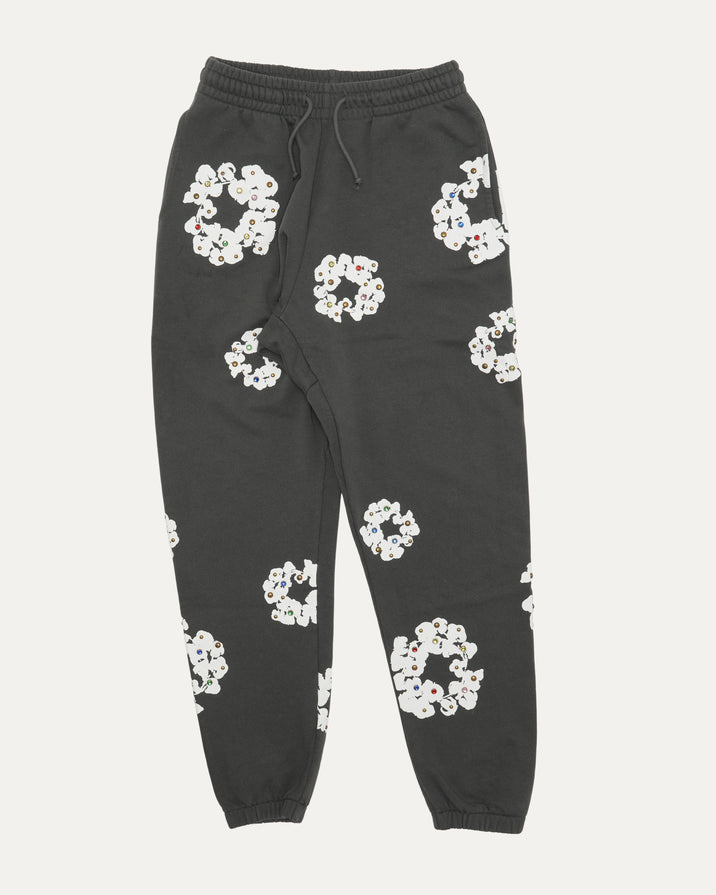 Rhinestone Cotton Wreath Sweatpants