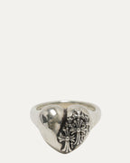 Cemetery Cross Heart Ring