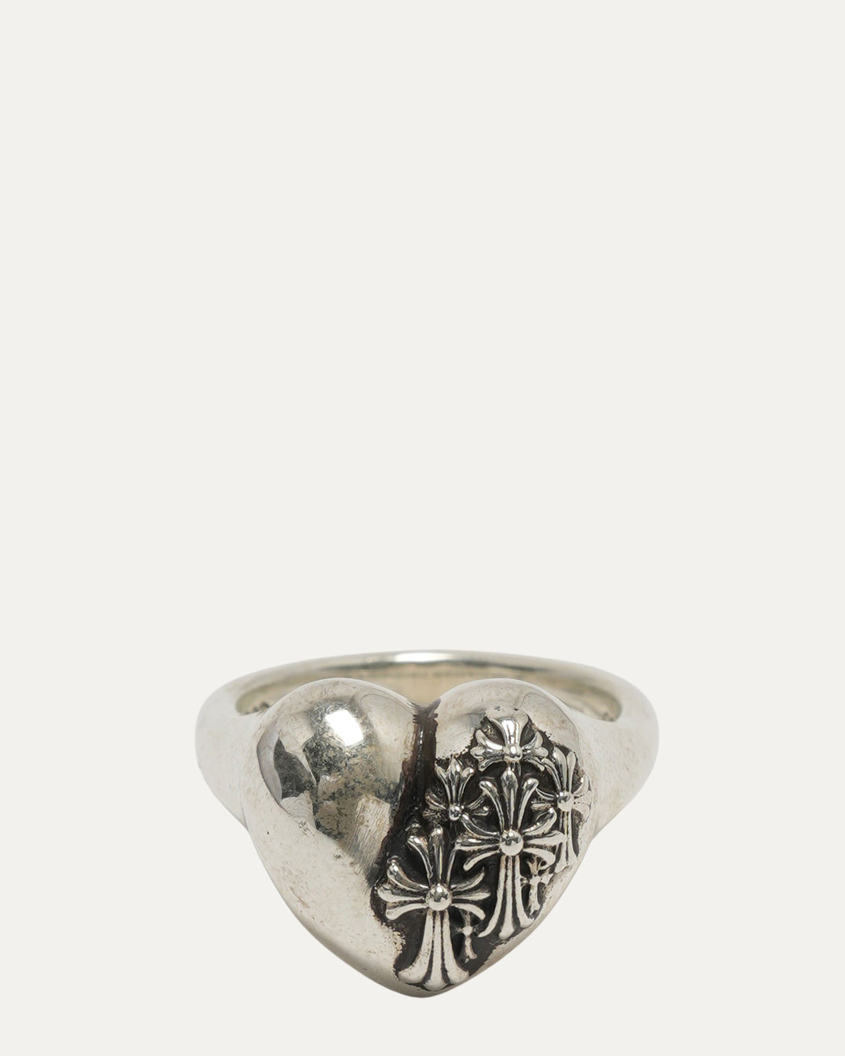 Cemetery Cross Heart Ring