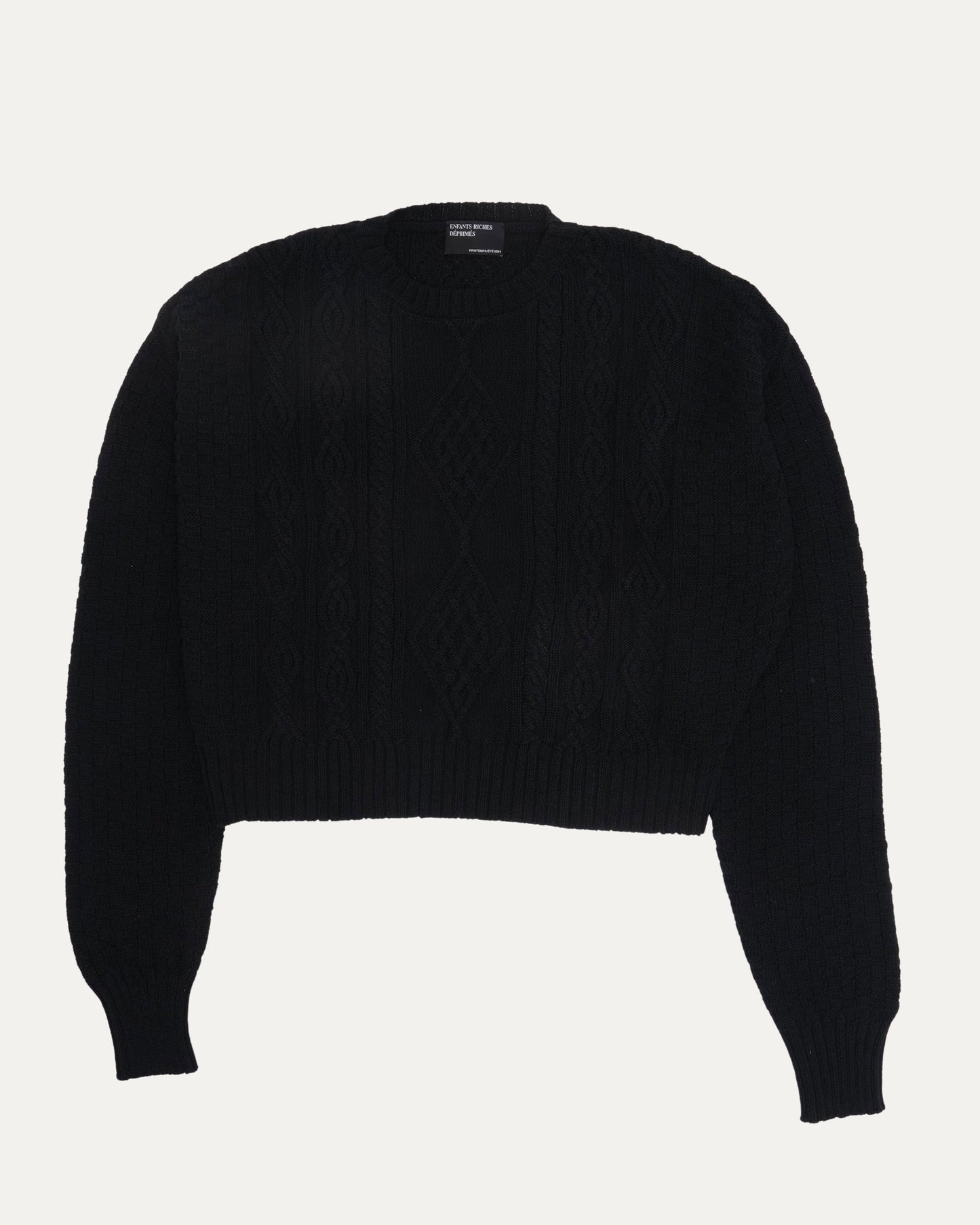 Oversized Cable Knit Crewneck Sweater
