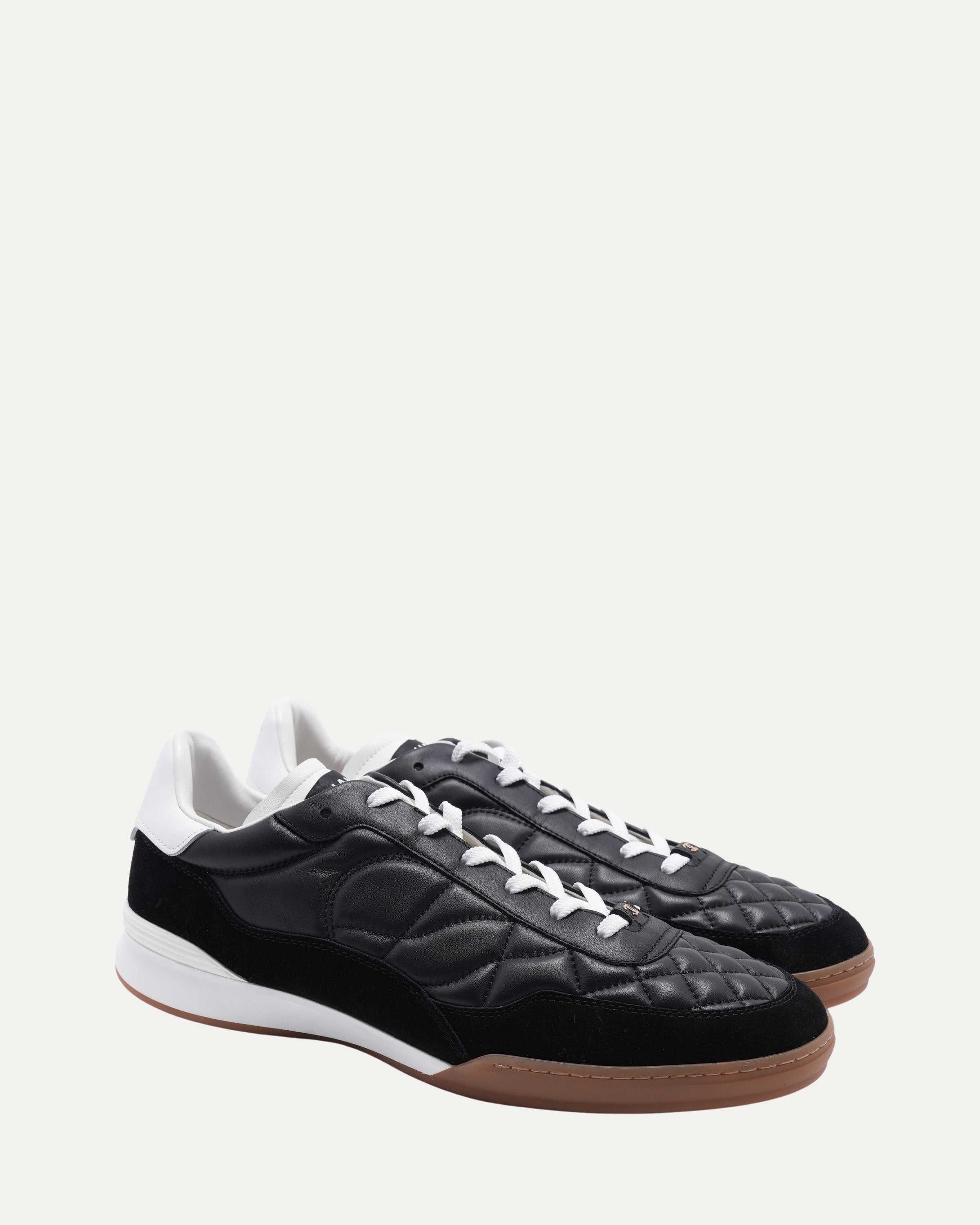 CHANEL キルティングレザーシューズ 即決 CHANEL シャネル ココマーク キルティング レザー リボン バレエ