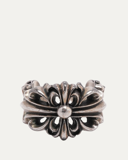 Double Floral Cross Ring