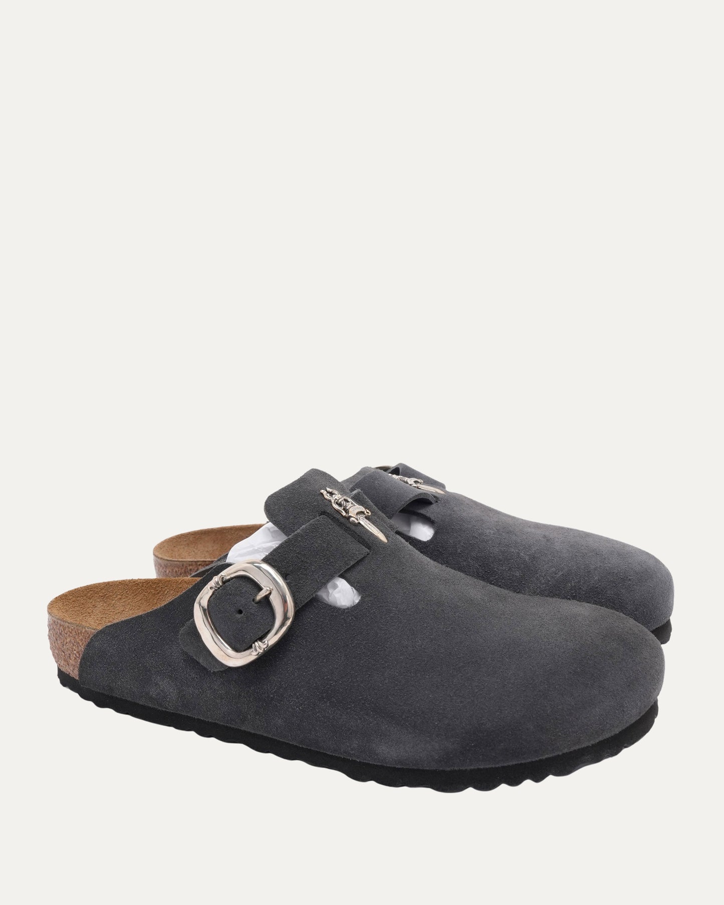Dagger Embellished Birkenstock Boston Suede Mule