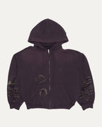 MM6 Distressed Zip Up Hoodie