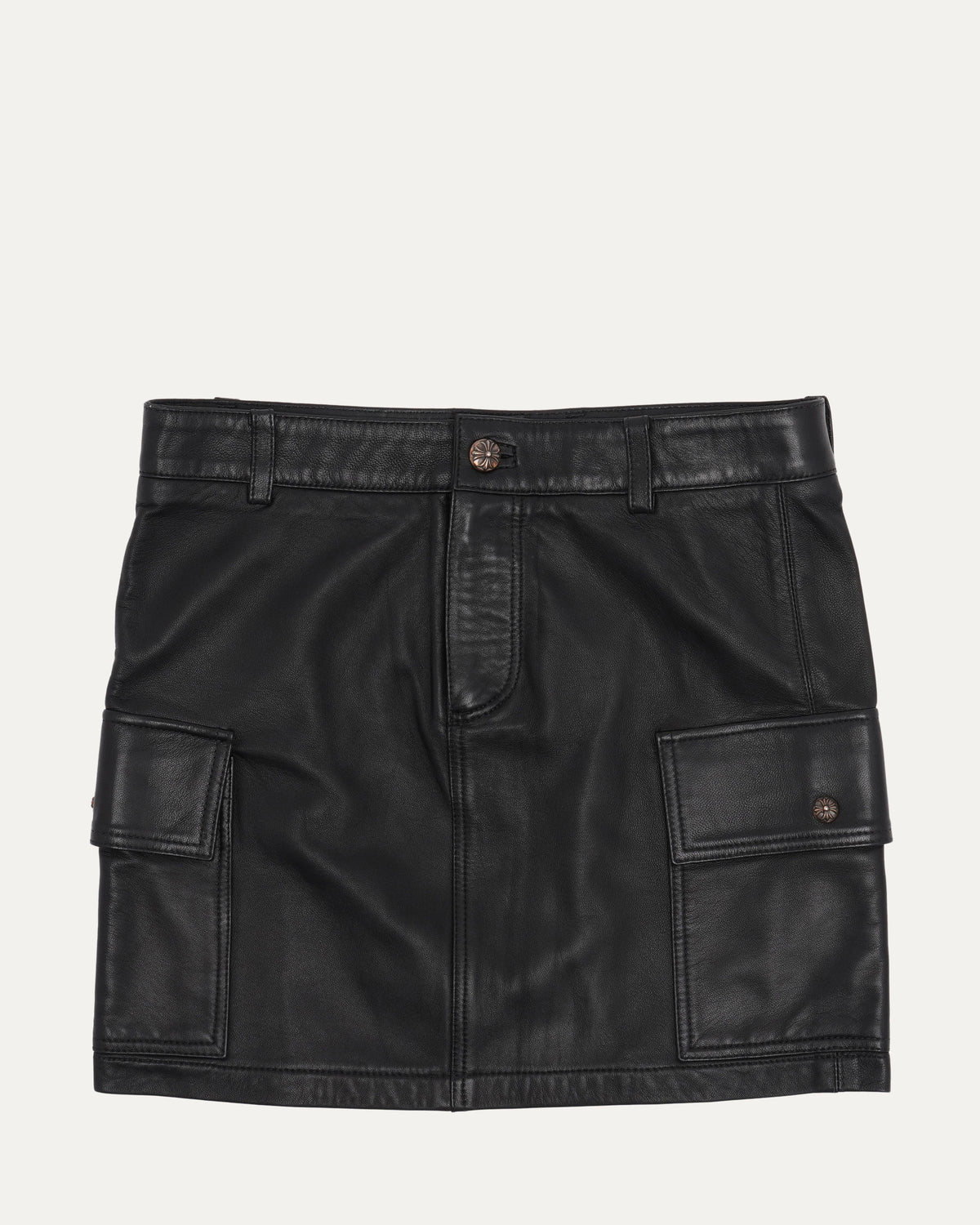 Leather Cargo Skirt