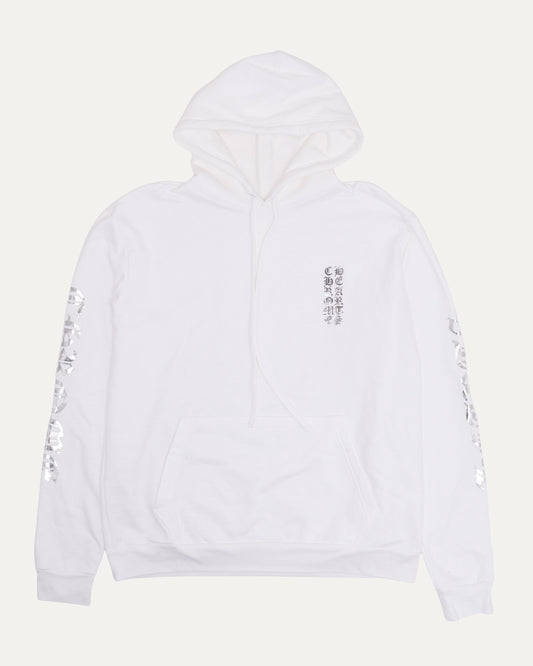Metallic Print Vertical Logo Hoodie