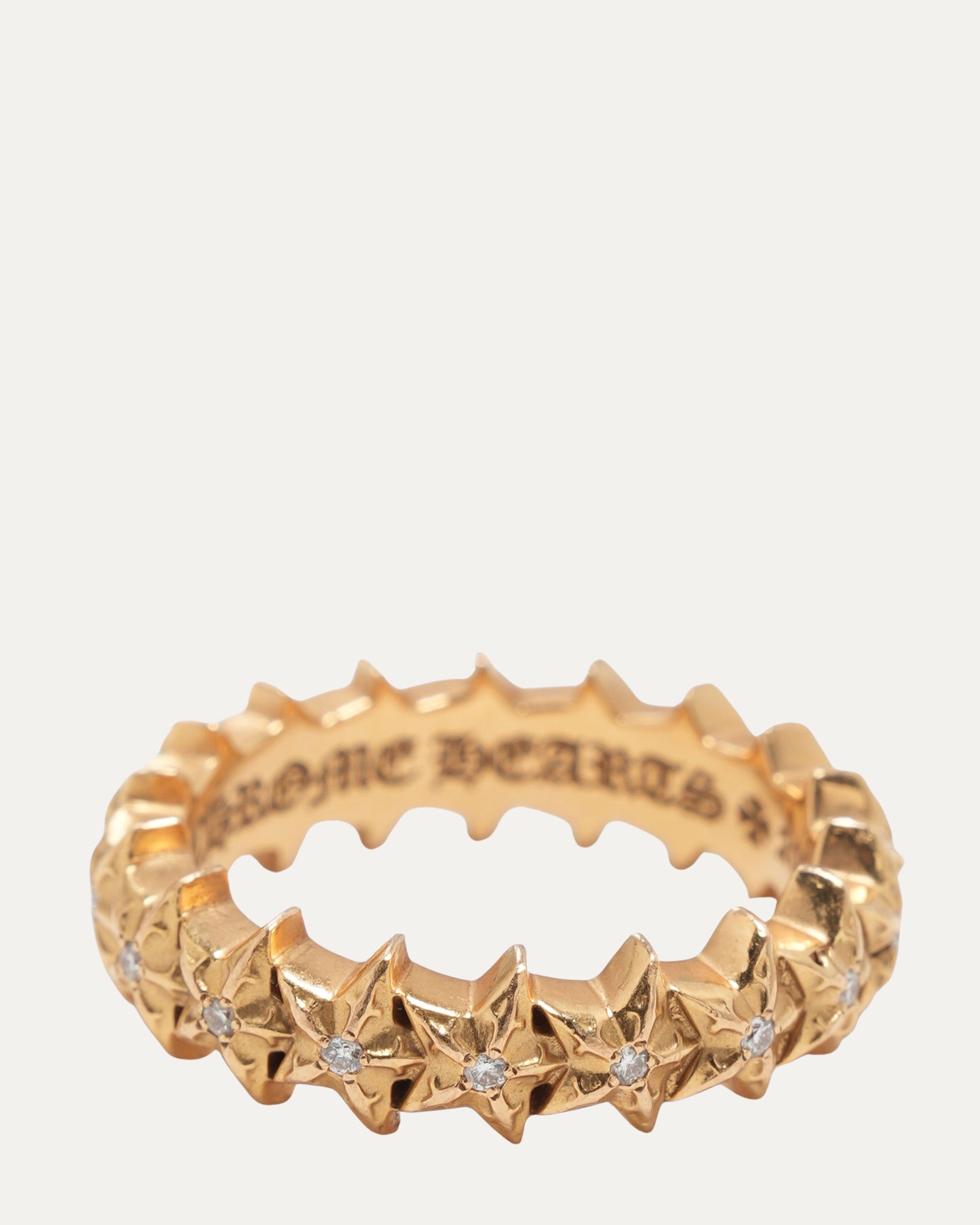 22k Gold and Diamond Star Band Ring
