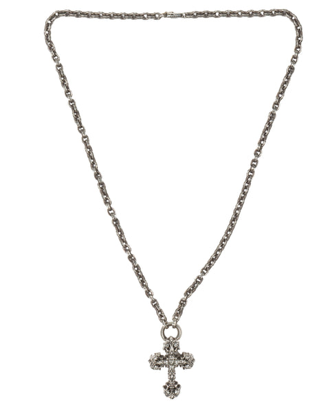 Chrome Hearts Diamond Filigree Cross with Paper Chain