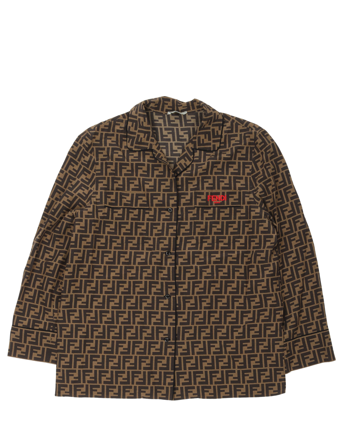 Monogram Silk Pajama Shirt