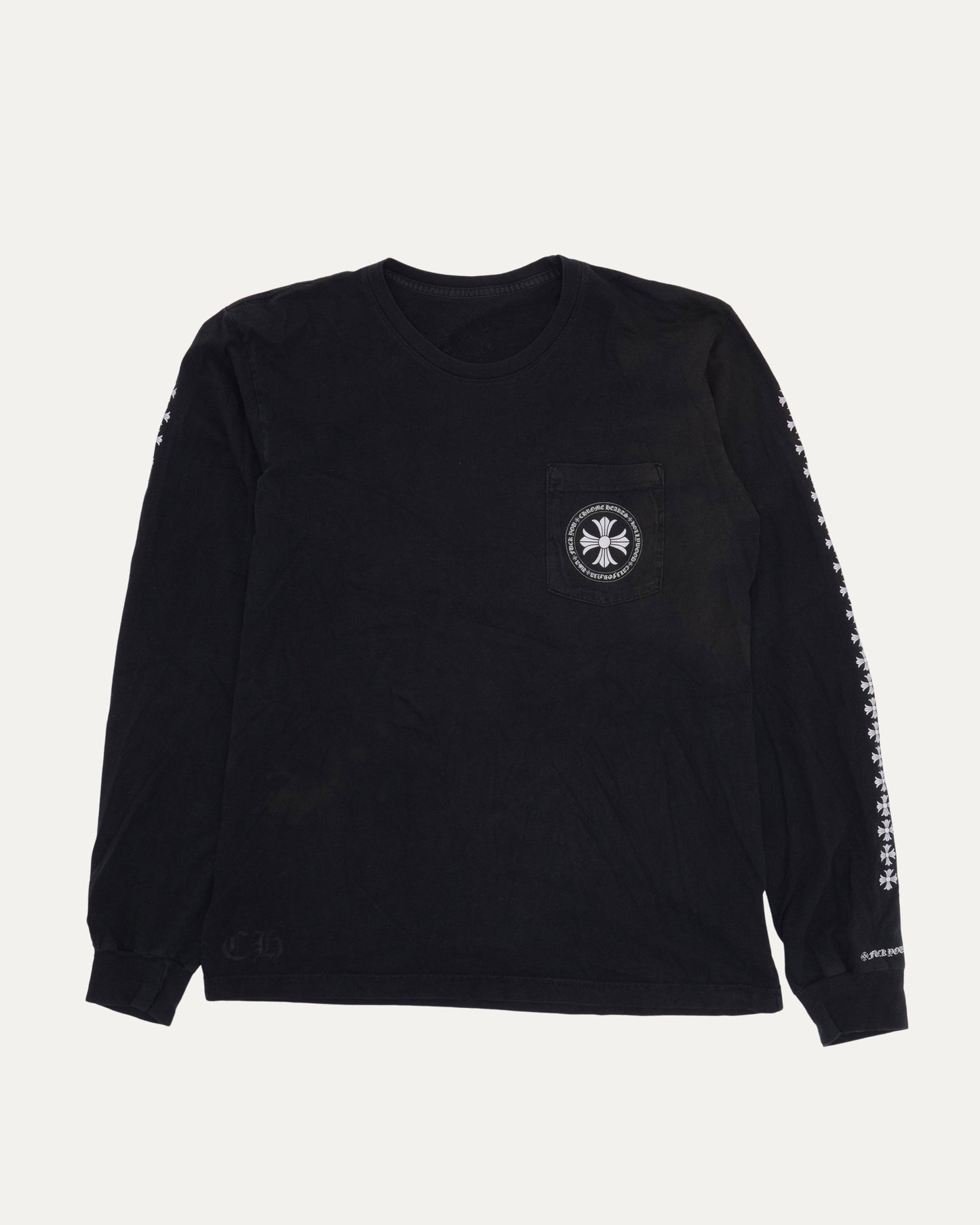 Plus Cross Long Sleeve Pocket T-Shirt