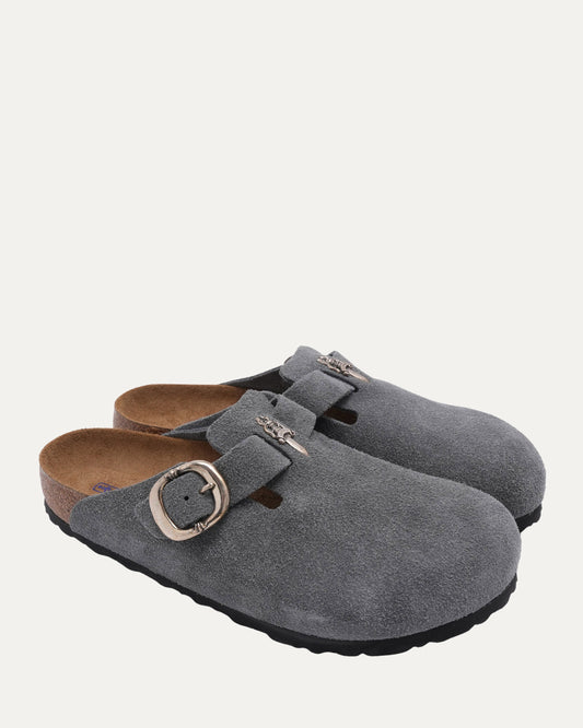 Dagger Embellished Birkenstock Boston Suede Mule