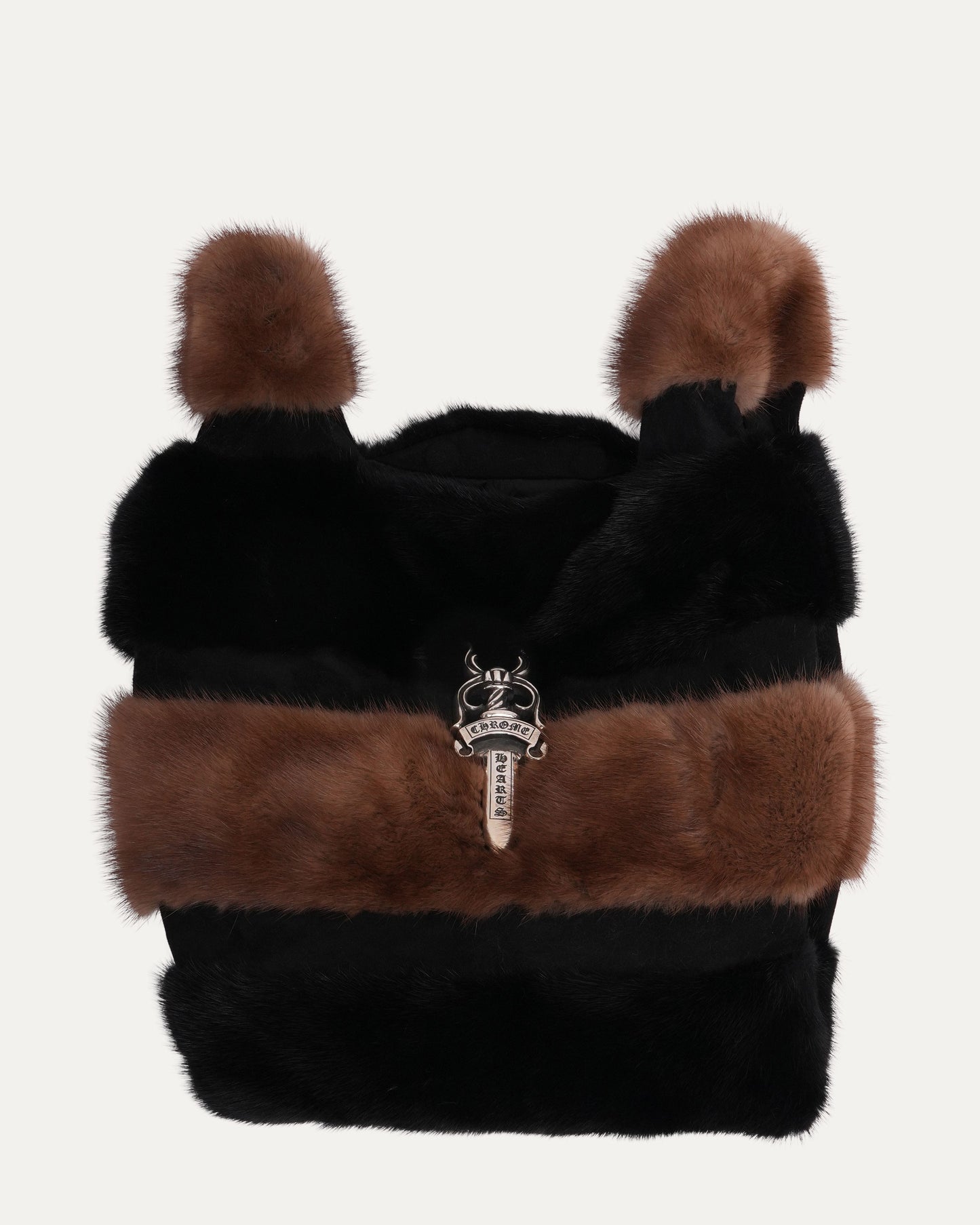 Dagger Embellished Fur Tote Bag
