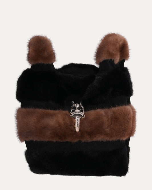 Dagger Embellished Fur Tote Bag