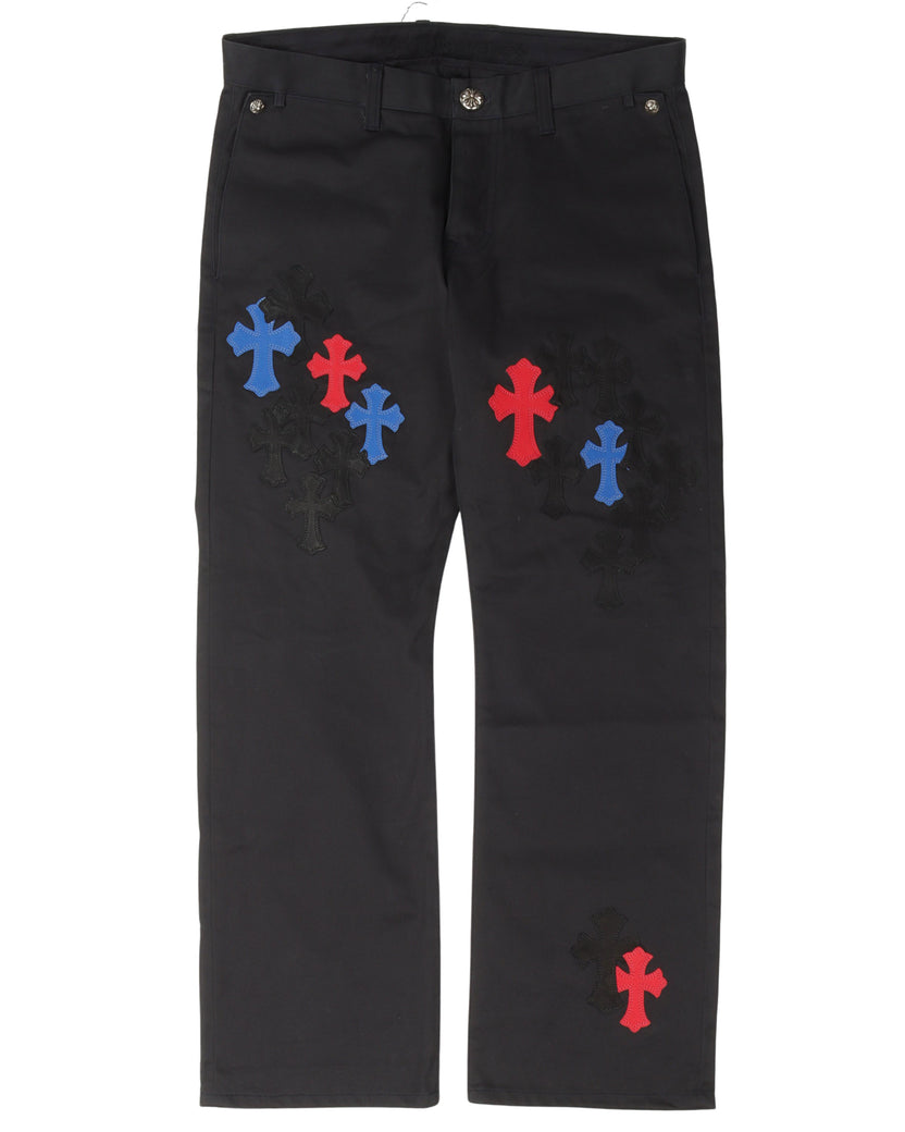 Multicolor Cross Patch Chino Pants