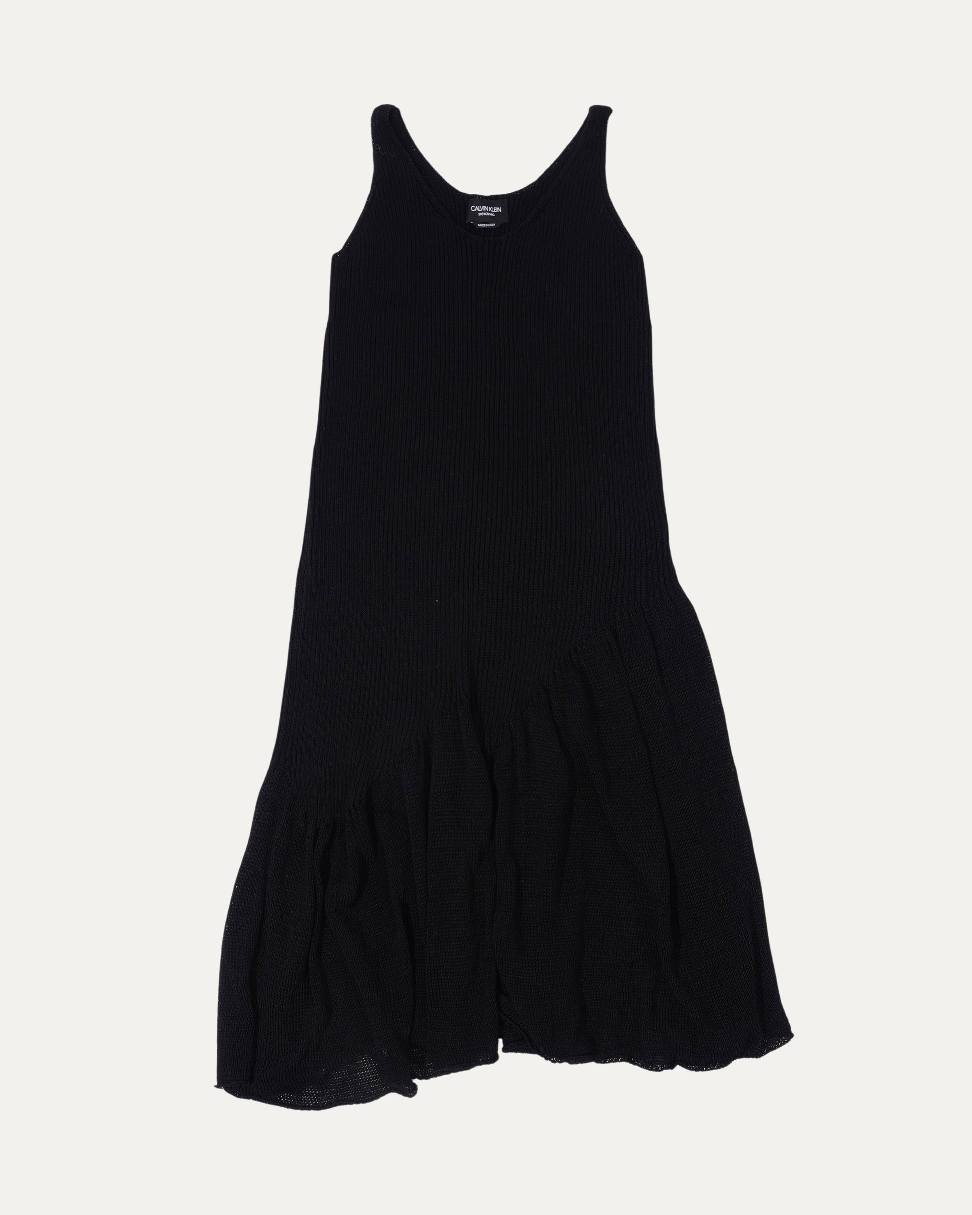 calvin klein black knit dress Knit Sleeveless Midi Dress