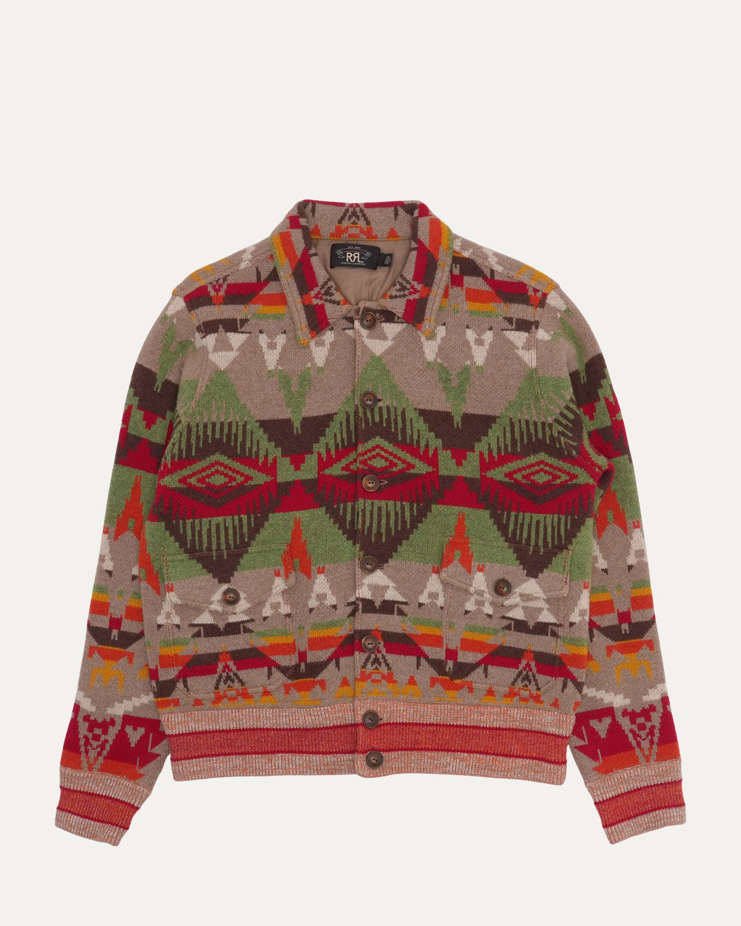 Southwestern Wool Blend Sweater Jacket