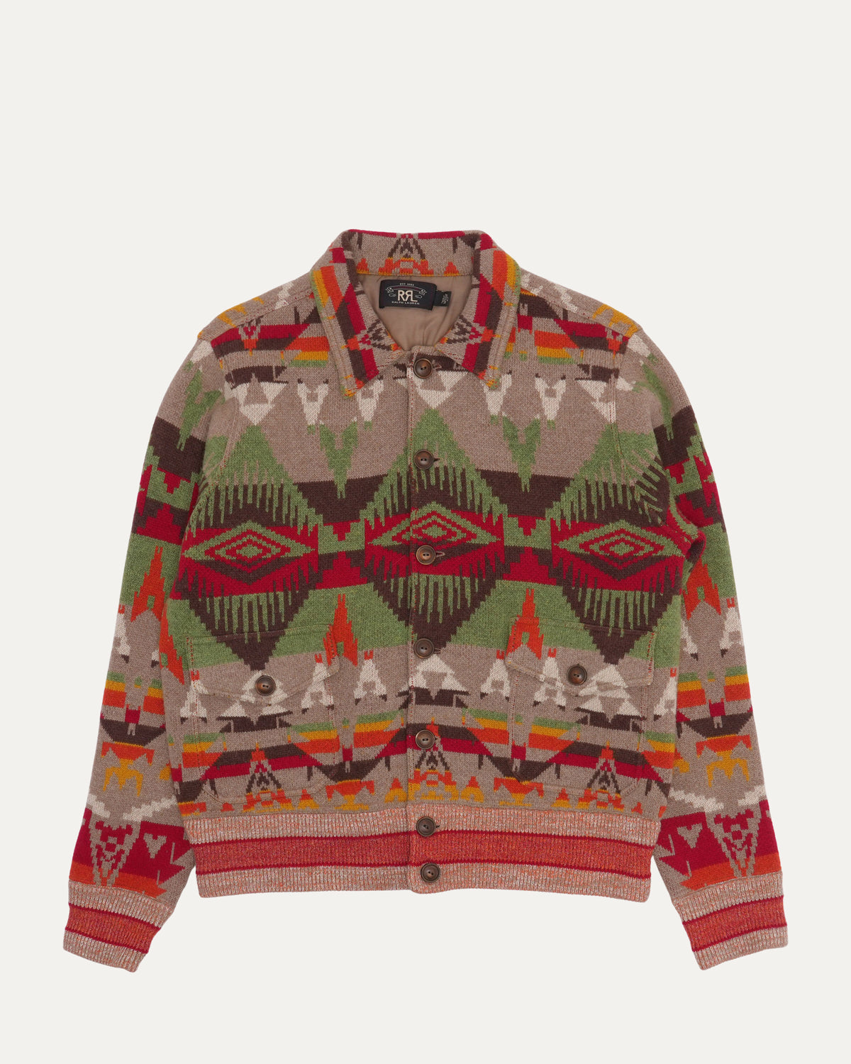 Southwestern Wool Blend Sweater Jacket