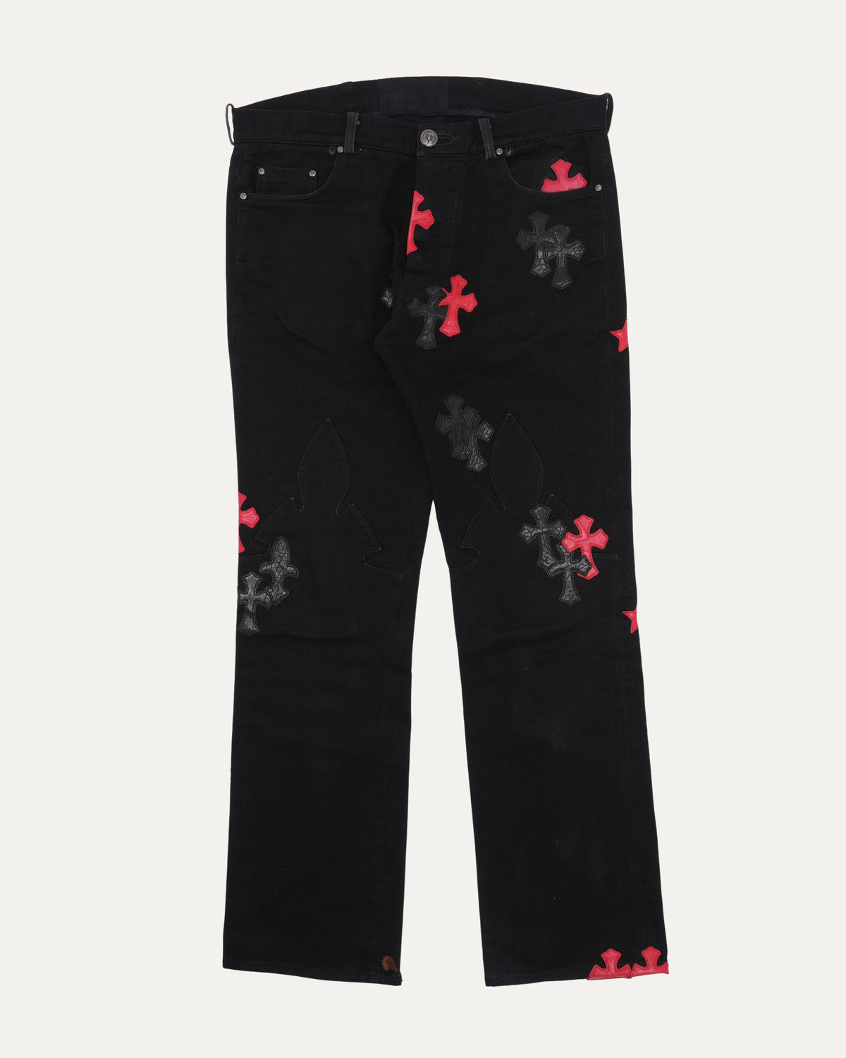 Fleur Knee Cross Star and Dagger and Patch Jeans