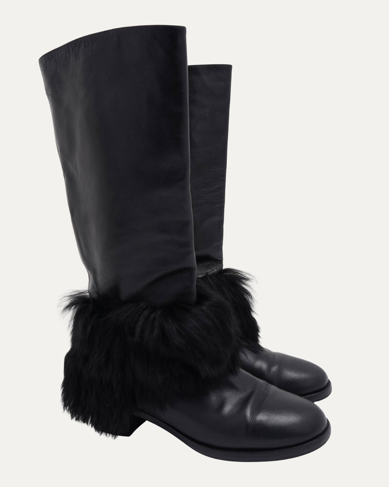 Leather and Shearling Boots
