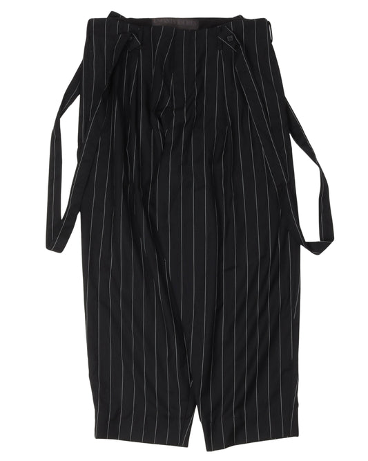 Pinstripe Wool Suspender Trousers