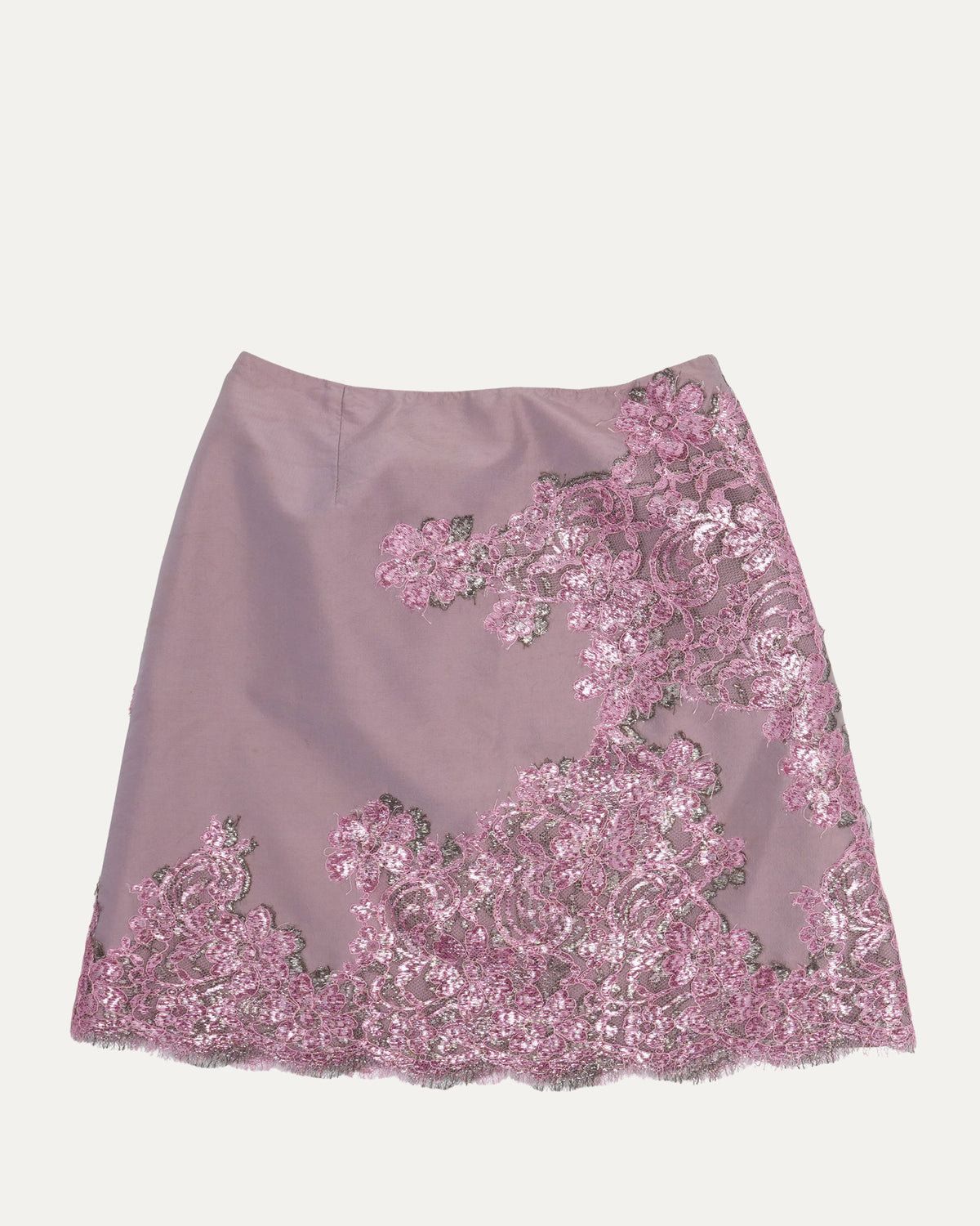 1990s Silk and Lace Skirt