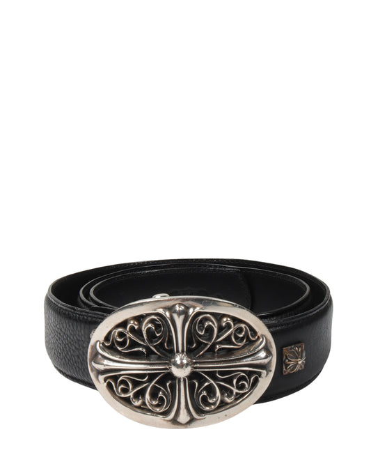 Studded Belt with Oval Cross Buckle