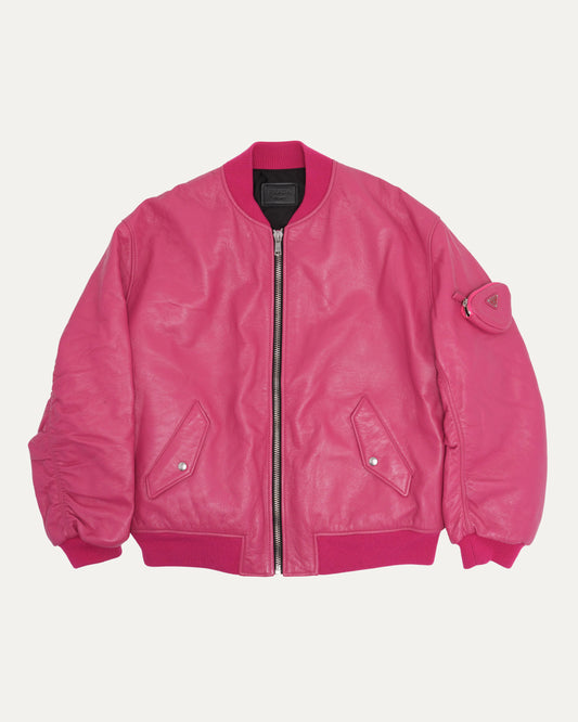 Oversized Pouch-Detail Bomber Jacket