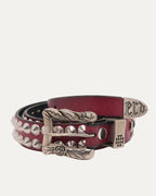 Rose Buckle Studded Belt