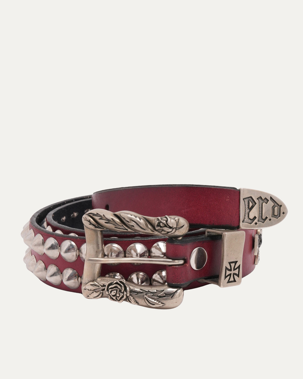 Rose Buckle Studded Belt