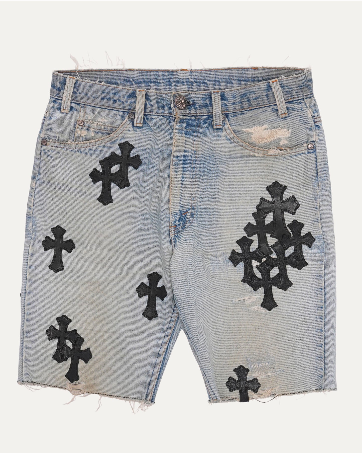 Levi's 505 Orange Tab Cross Patch Cutoff Denim Shorts