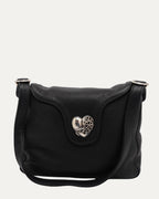 Heart Embellished Flap Bag