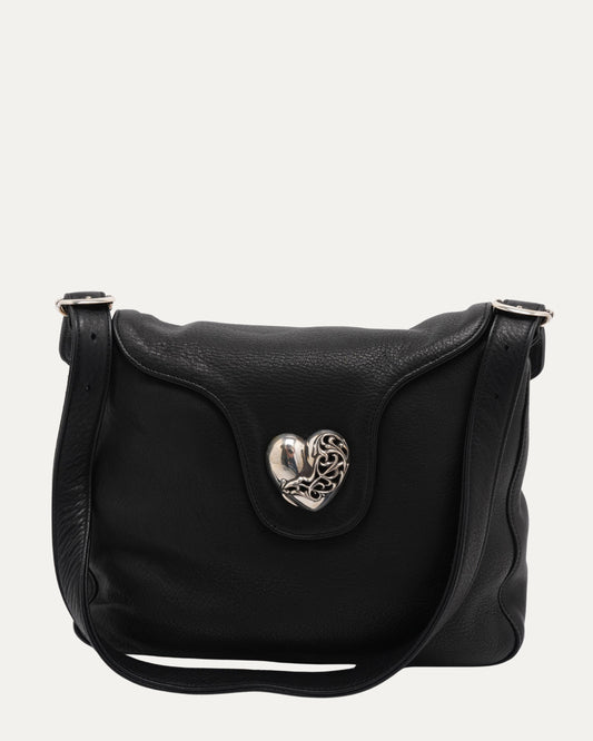 Heart Embellished Flap Bag