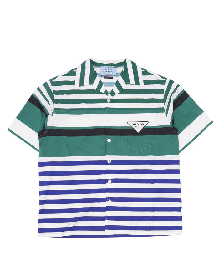 Raf Simons SS22 Camp Collar Striped Shirt