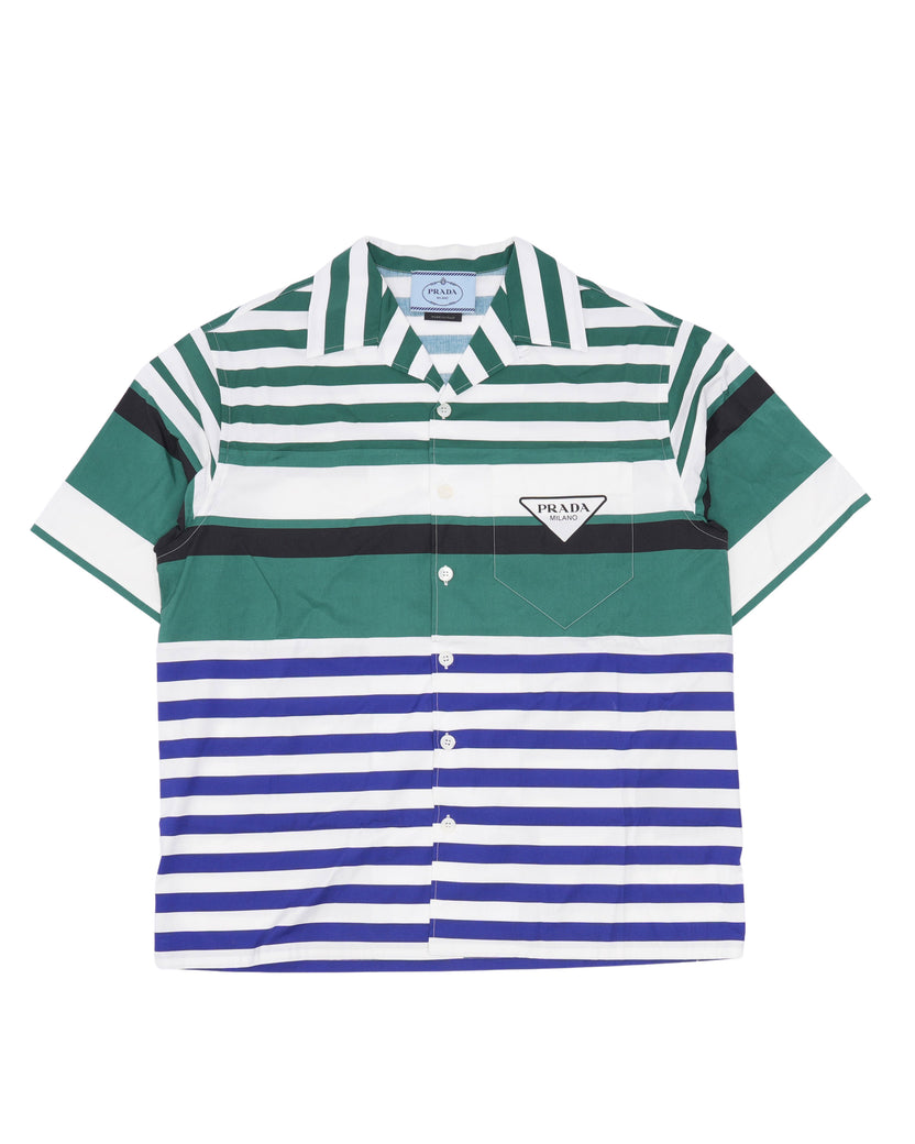 Raf Simons SS22 Camp Collar Striped Shirt