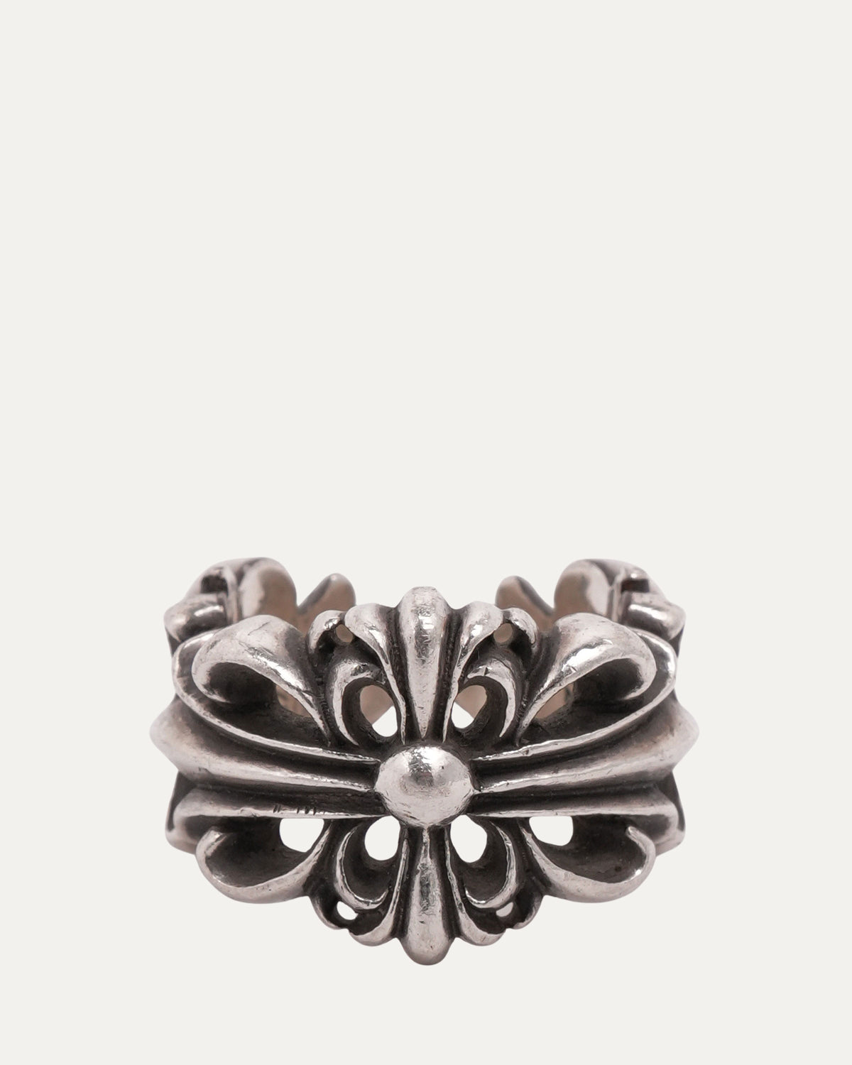 Double Floral Cross Ring