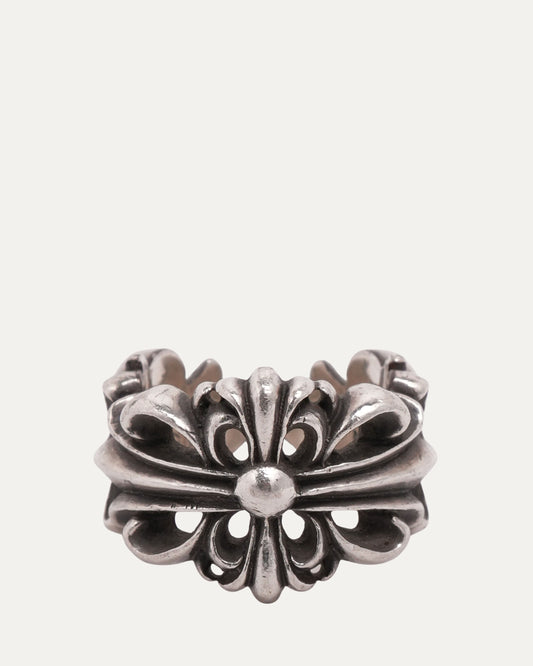 Double Floral Cross Ring