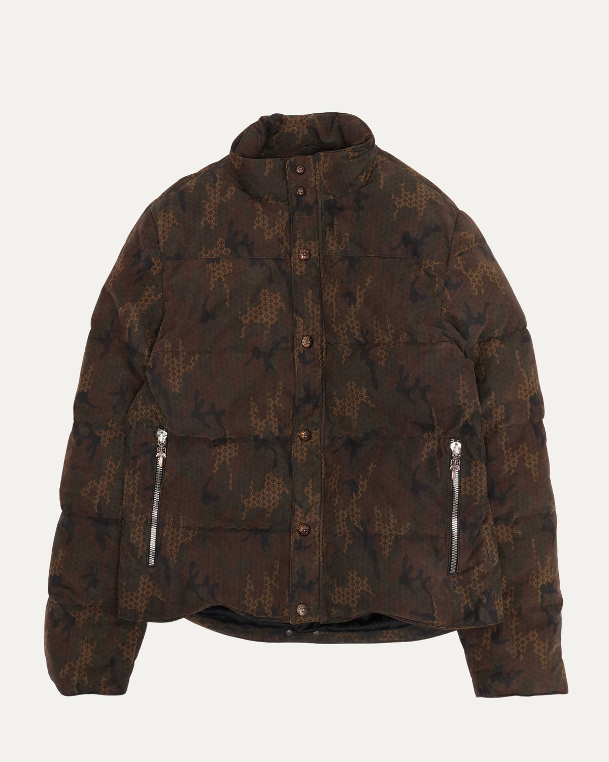 Monogram Camouflage Leather Stiff Puffer Jacket