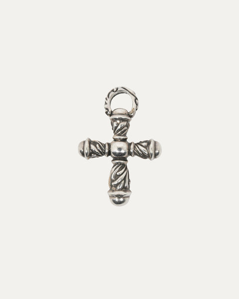 アクセサリー Chrome Hearts CAMPANA CROSS Chrome Hearts Campana Cross Pendant with Braided Leather