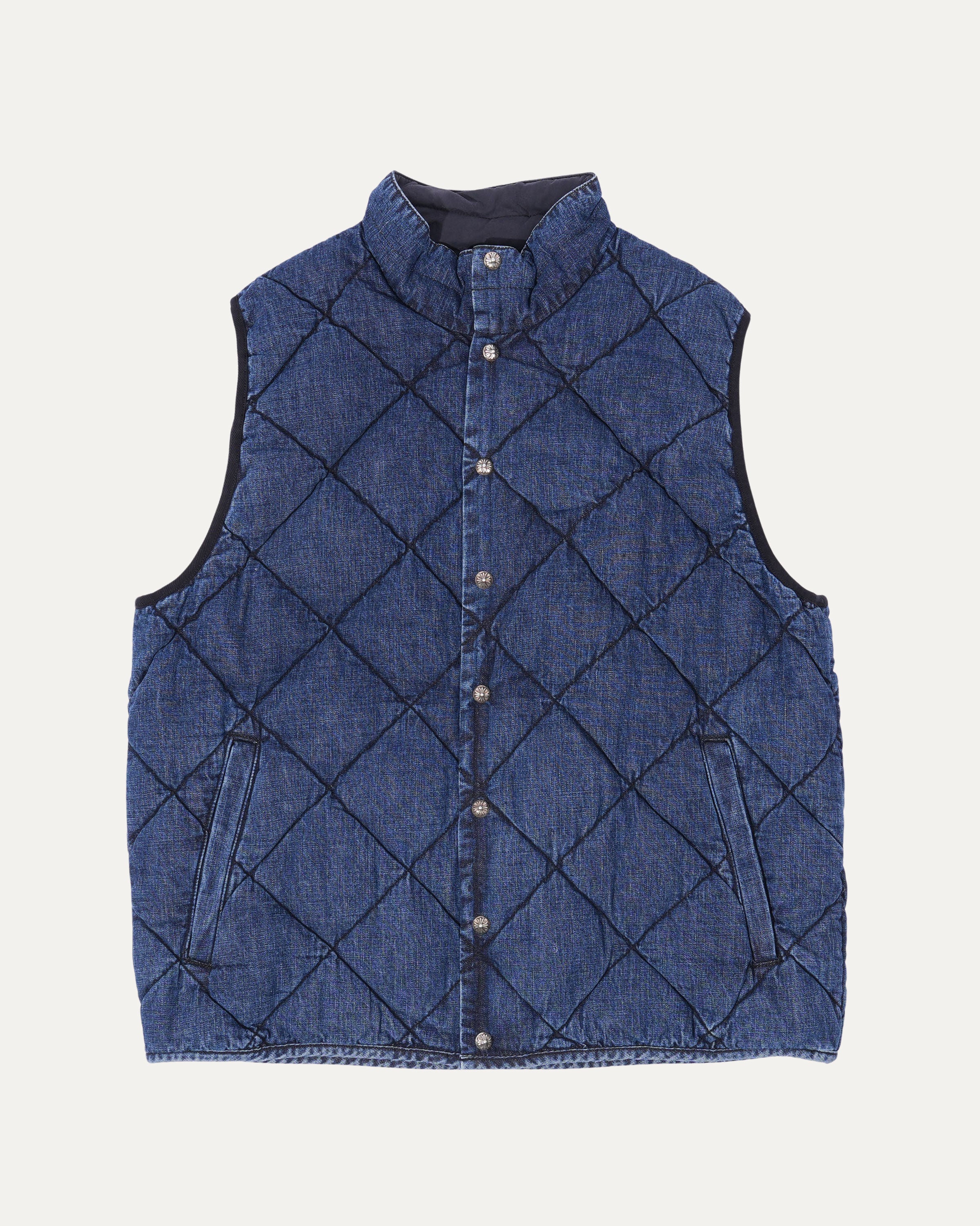 Quilted Denim Vest