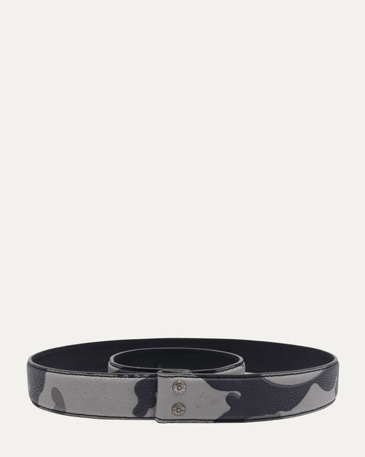 Snow Camouflage Leather Belt Strap