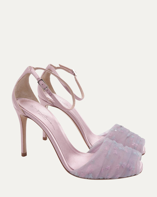 Embroidered Tulle Heels