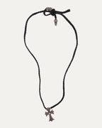 Cross Pendant w/ Braided Leather Necklace