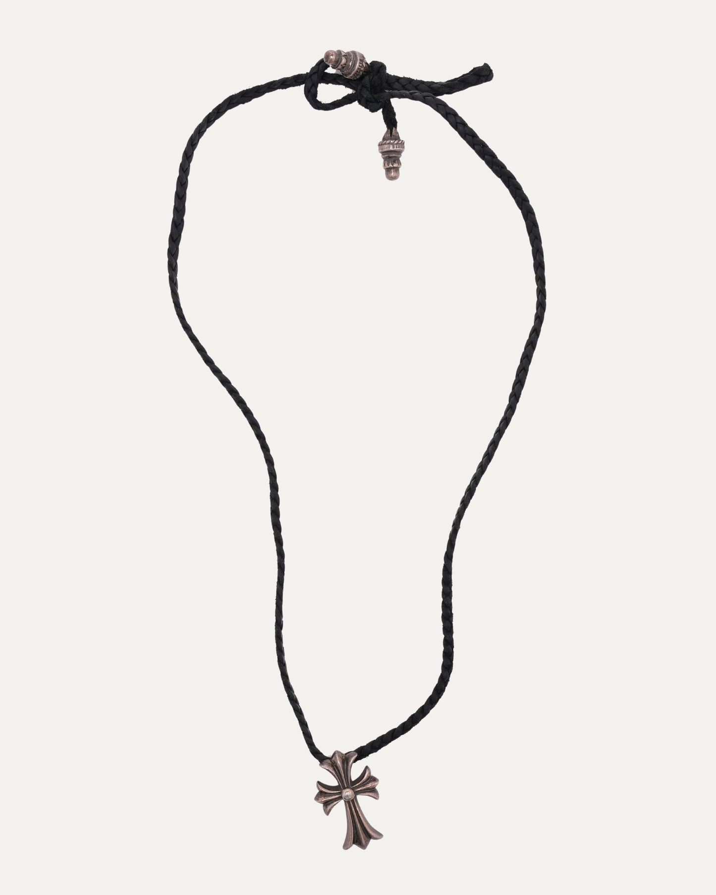 Cross Pendant w/ Braided Leather Necklace