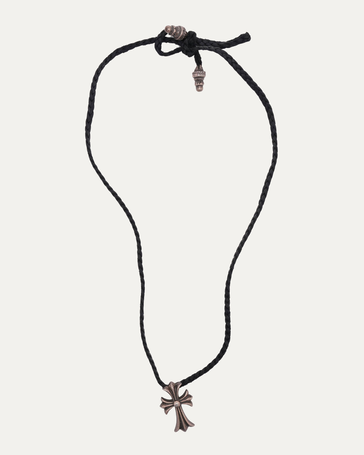 Cross Pendant w/ Braided Leather Necklace