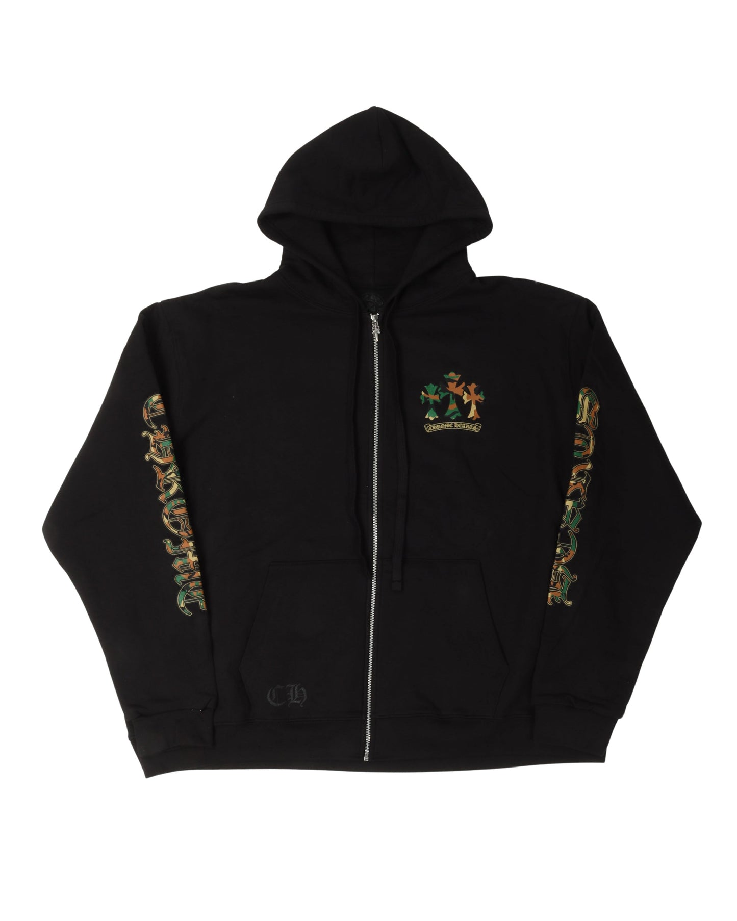 Camouflage Cemetery Cross Zip Up Hoodie