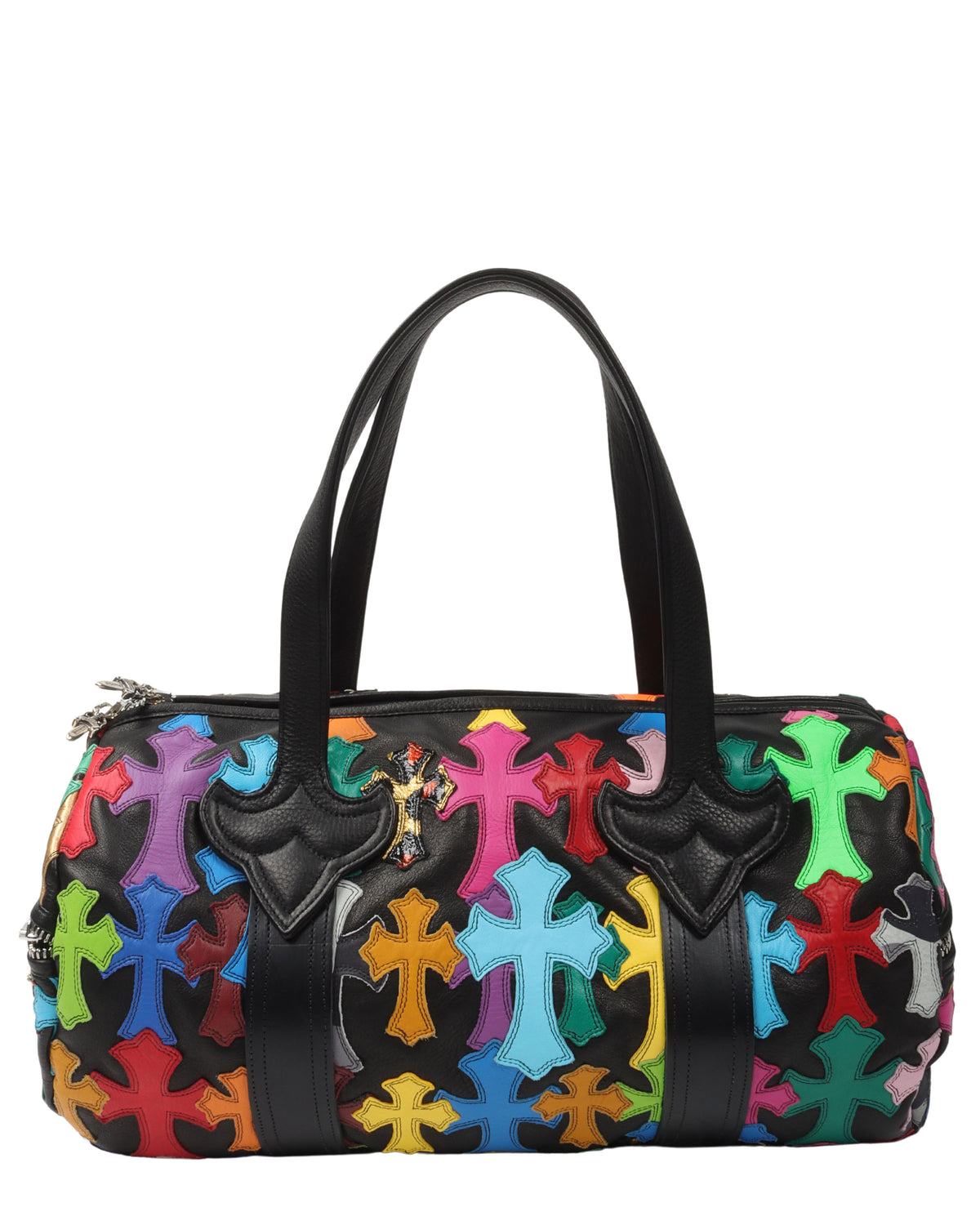 Multicolor Cross Patch Cemetery Mini Duffle Bag