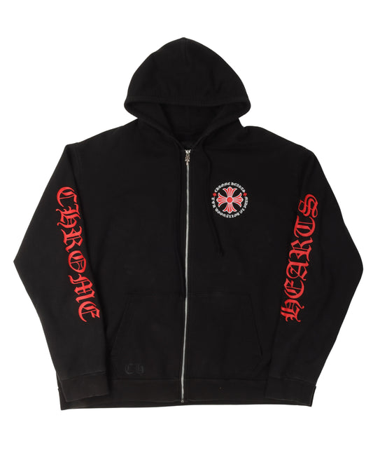 Plus Cross Logo Zip Up Hoodie