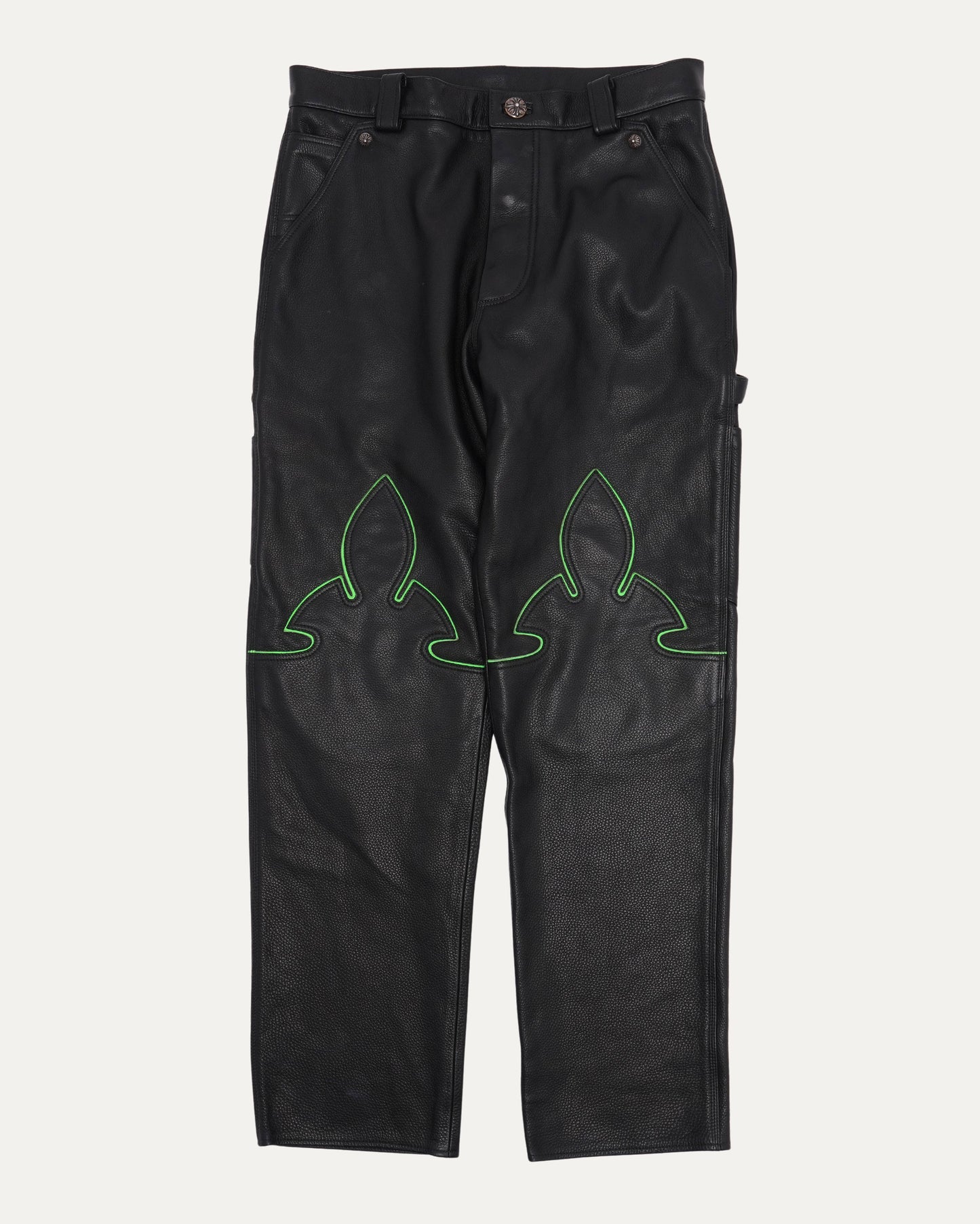 Fleur Knee Leather Carpenter Pants