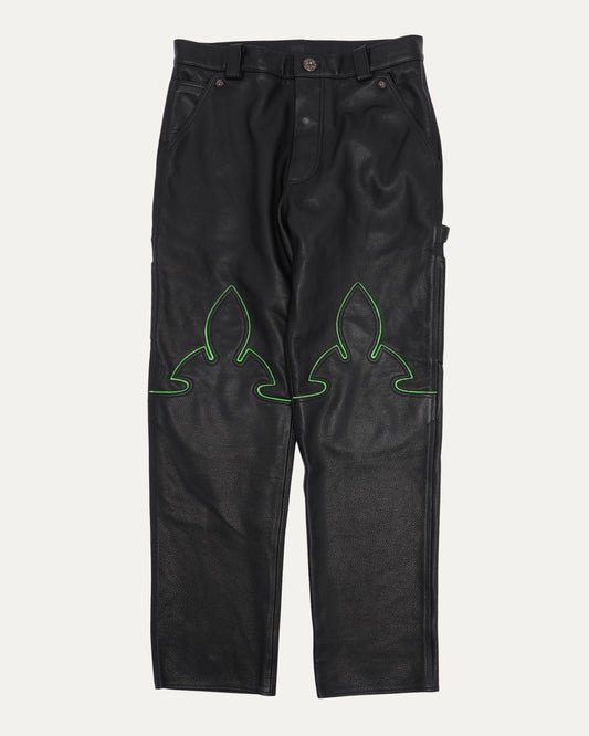 Fleur Knee Leather Carpenter Pants