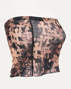 Waterfall Cross Patch Print Mesh Tube Top